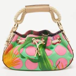 Versace Multicolor Printed Canvas Drawstring Shoulder Bag 