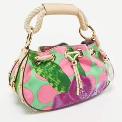 Versace Multicolor Printed Canvas Drawstring Shoulder Bag 