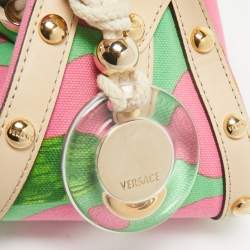Versace Multicolor Printed Canvas Drawstring Shoulder Bag 