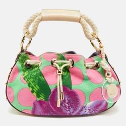 Versace Multicolor Printed Canvas Drawstring Shoulder Bag 