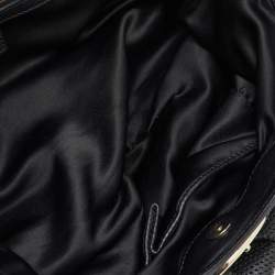 Versace Black Perforated Leather Tassel Shoulder Bag