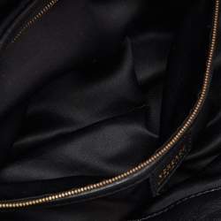 Versace Black Perforated Leather Tassel Shoulder Bag