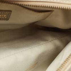 Pre Owned Versace Grey/Metallic Beige Jacquard Canvas and Leather Satchel