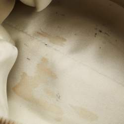 Pre Owned Versace Grey/Metallic Beige Jacquard Canvas and Leather Satchel