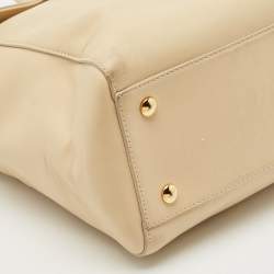 Versace Cream Leather Medusa Top Handle Bag