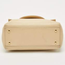 Versace Cream Leather Medusa Top Handle Bag