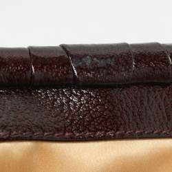 Versace Burgundy Calf Hair and Patent Leather Madonna Satchel