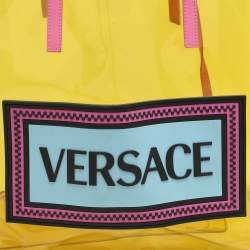 Versace Yellow/Pink Clear PVC Logo Tote