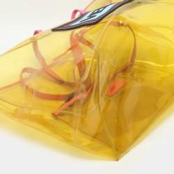Versace Yellow/Pink Clear PVC Logo Tote