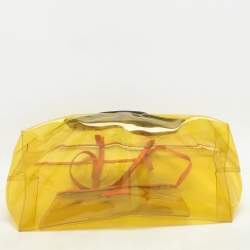 Versace Yellow/Pink Clear PVC Logo Tote