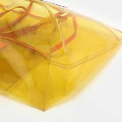 Versace Yellow/Pink Clear PVC Logo Tote