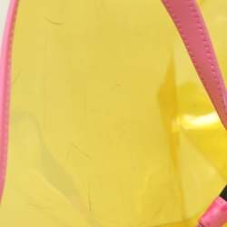 Versace Yellow/Pink Clear PVC Logo Tote