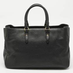 Versace Black Leather La Medusa Shopper Tote