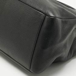 Versace Black Leather La Medusa Shopper Tote