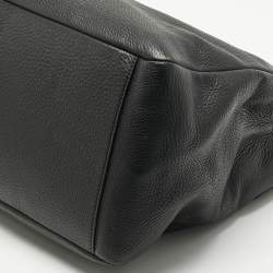 Versace Black Leather La Medusa Shopper Tote