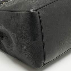 Versace Black Leather La Medusa Shopper Tote