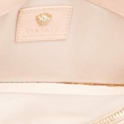 Pre Owned Versace Peach Patent Leather Medusa Chain Shoulder Bag