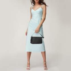 Pre Owned Versace Black Jacquard Fabric Pochette Bag