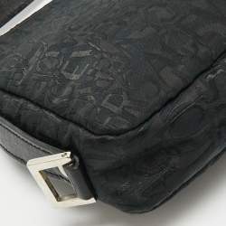 Pre Owned Versace Black Jacquard Fabric Pochette Bag