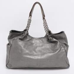 Pre Owned Versace Metallic Leather Chain Shoulder Bag