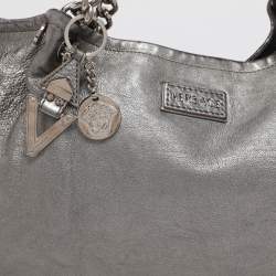 Pre Owned Versace Metallic Leather Chain Shoulder Bag
