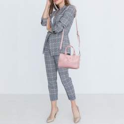 Pre Owned Versace Pink Leather Medusa Boston Bag