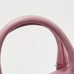 Pre Owned Versace Pink Leather Medusa Boston Bag