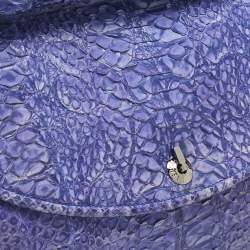 Pre Owned Versace Purple Python Top Handle Bag