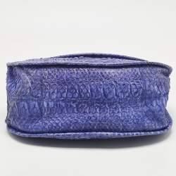 Pre Owned Versace Purple Python Top Handle Bag