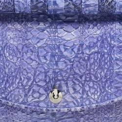 Pre Owned Versace Purple Python Top Handle Bag