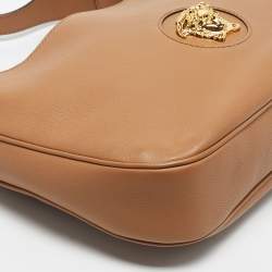 Pre Owned Versace Brown Leather La Medusa Hobo