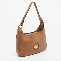 Pre Owned Versace Brown Leather La Medusa Hobo
