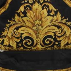 Pre Owned Versace Black/Yellow Medusa Print Nylon and Leather Backpack