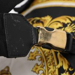 Pre Owned Versace Black/Yellow Medusa Print Nylon and Leather Backpack