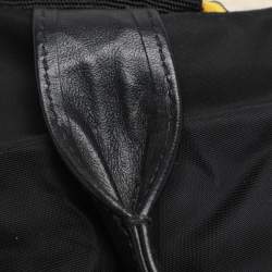 Pre Owned Versace Black/Yellow Medusa Print Nylon and Leather Backpack