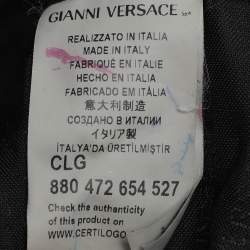 Pre Owned Versace Black/Yellow Medusa Print Nylon and Leather Backpack