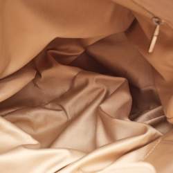 Pre Owned Versace Black/Beige Medusa Print Fabric and Patent Leather Front Pocket Tote