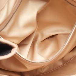 Pre Owned Versace Black/Beige Medusa Print Fabric and Patent Leather Front Pocket Tote