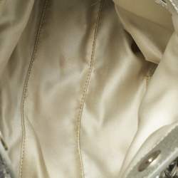 Pre Owned Versace Bluish Silver Python Frame Satchel