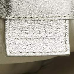 Pre Owned Versace Bluish Silver Python Frame Satchel