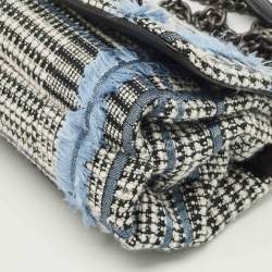 Pre Owned حقيبة كتف فيرساتشي سلطان بلو بلازو تويد