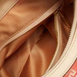 Pre Owned Versace Beige/Orange Signature Canvas and Leather Medusa Repeat Hobo