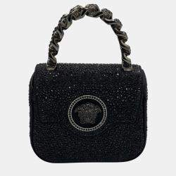 Pre Owned Versace Crystal La Medusa Mini Studded Micro Bag