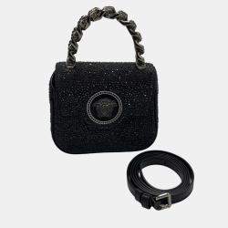 Pre Owned Versace Crystal La Medusa Mini Studded Micro Bag
