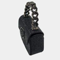 Pre Owned Versace Crystal La Medusa Mini Studded Micro Bag