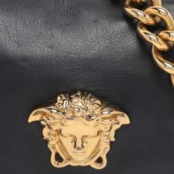 Pre Owned Versace Black Leather Palazzo Sultan Shoulder Bag