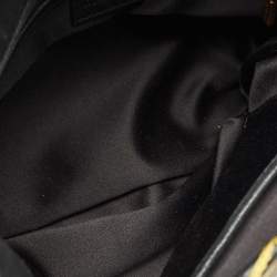 Pre Owned Versace Black/Yellow Mix Quilted Leather Embroidered Barocco Shoulder Bag