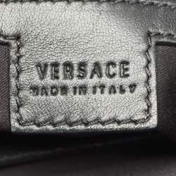 Pre Owned Versace Black/Yellow Mix Quilted Leather Embroidered Barocco Shoulder Bag