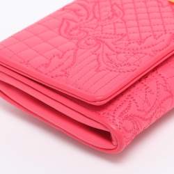 Pre Owned Versace Pink Leather Vanitas Chain Clutch