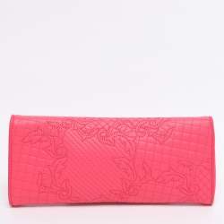 Pre Owned Versace Pink Leather Vanitas Chain Clutch